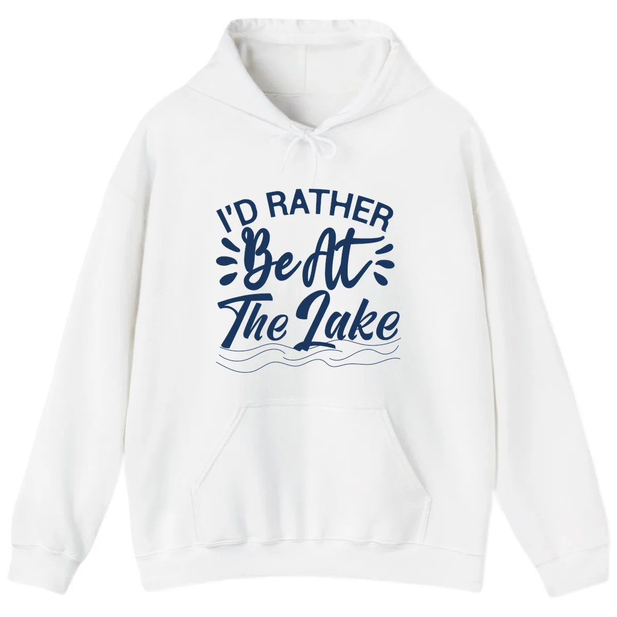 I'd Rather Be At The Lake Design Hoodie in White
