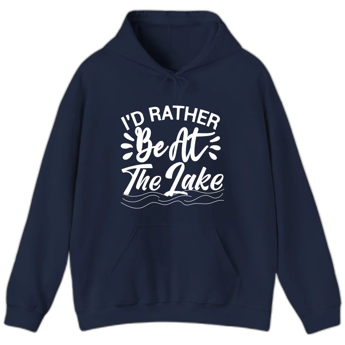 I'd Rather Be At The Lake Design Hoodie in Navy