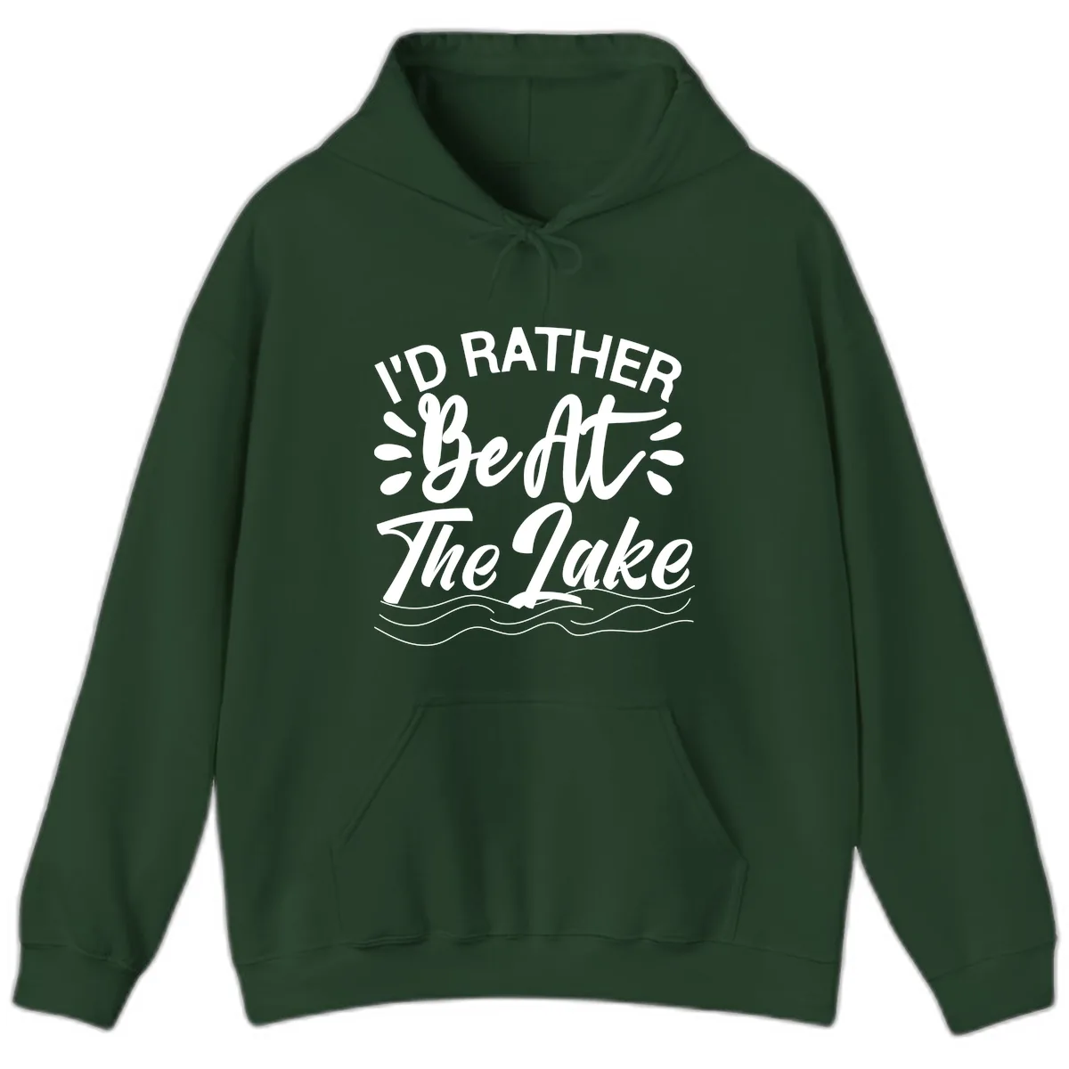 I'd Rather Be At The Lake Design Hoodie in Forest Green
