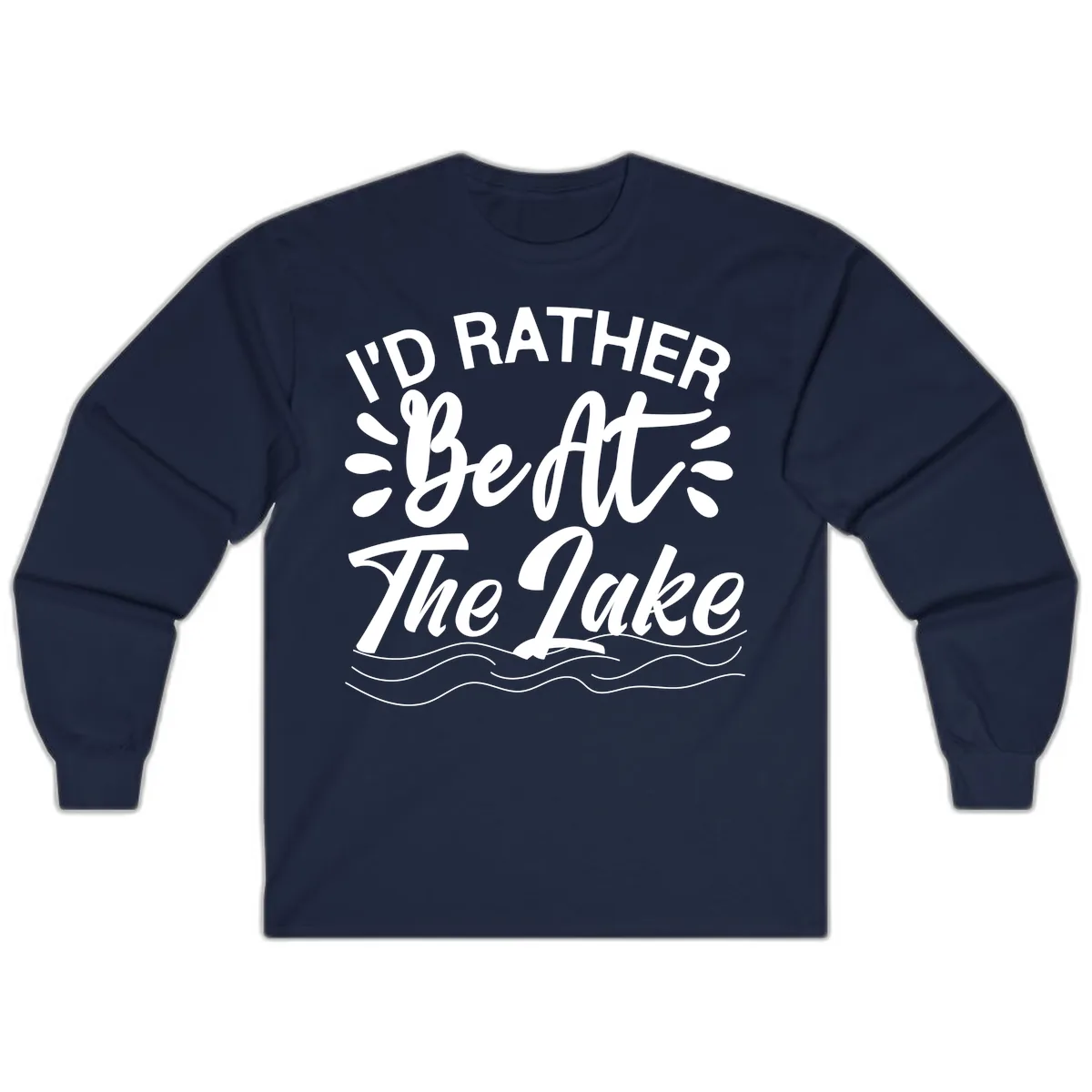 I'd Rather Be At The Lake Design Long Sleeve in Navy