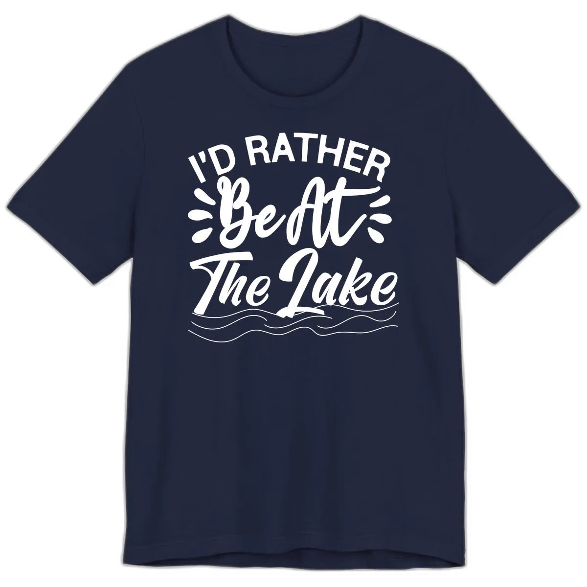 I'd Rather Be At The Lake Design Premium T-Shirt in Navy
