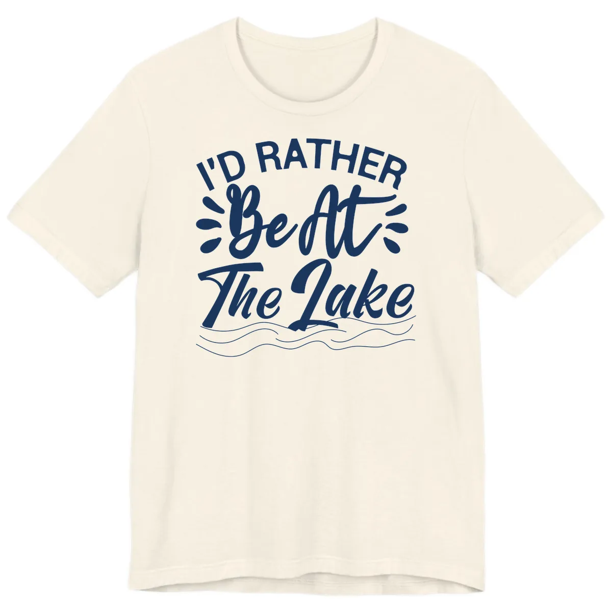 I'd Rather Be At The Lake Design Premium T-Shirt in Natural