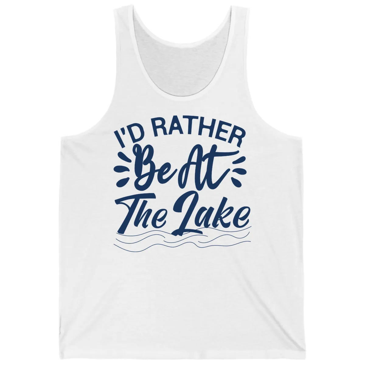 I'd Rather Be At The Lake Design Tank in White