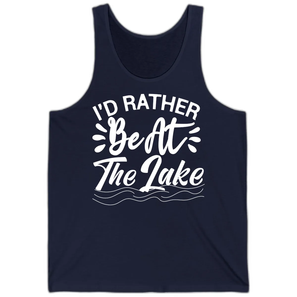 I'd Rather Be At The Lake Design Tank in Navy