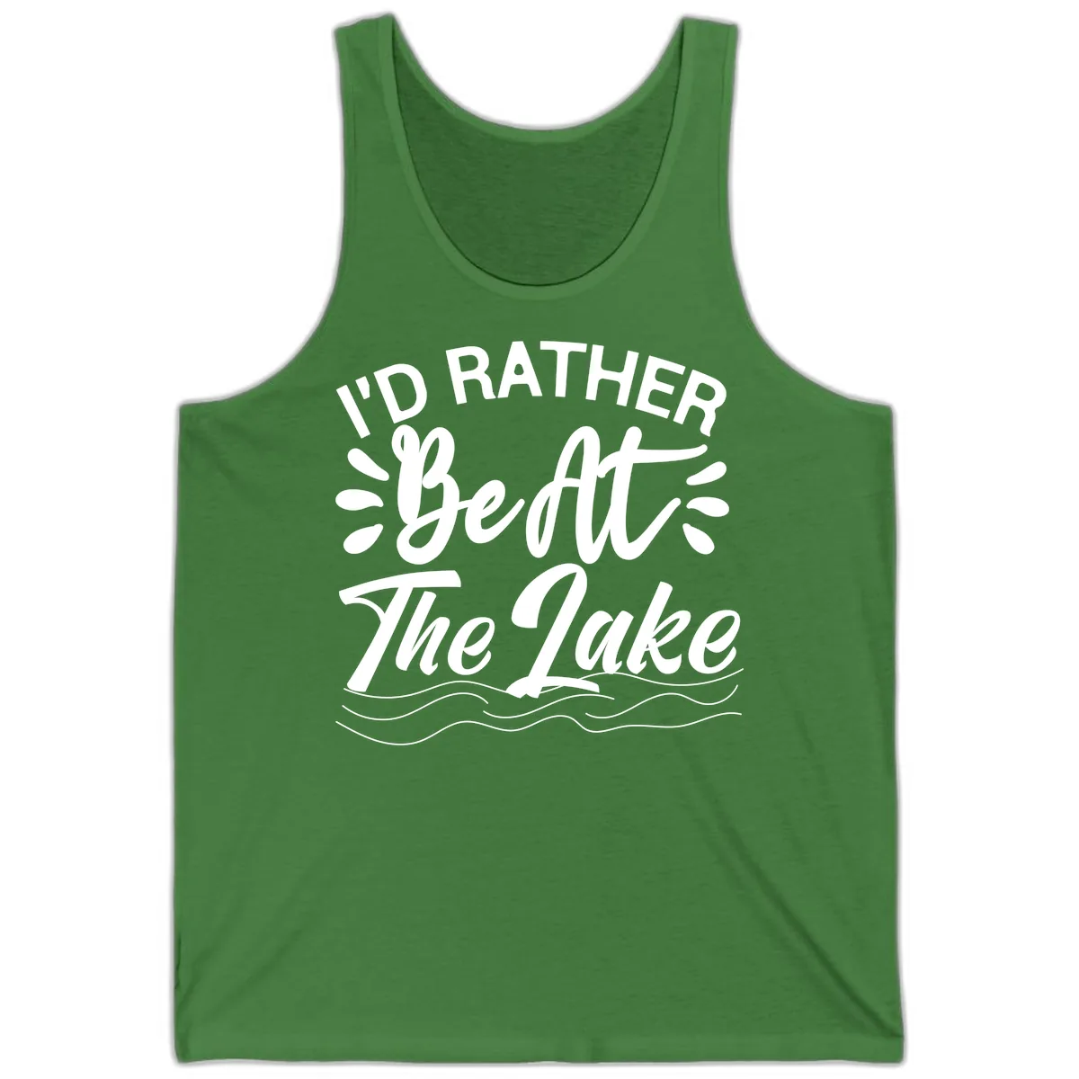 I'd Rather Be At The Lake Design Tank in Leaf