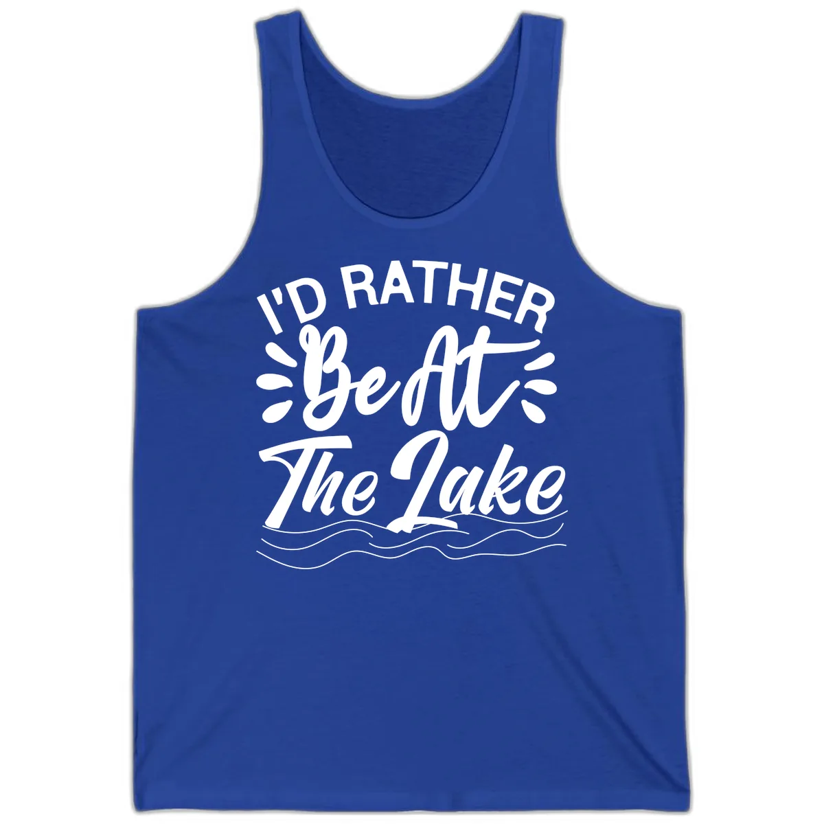 I'd Rather Be At The Lake Design Tank in True Royal