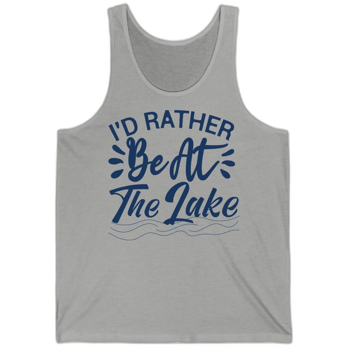 I'd Rather Be At The Lake Design Tank in Athletic Heather