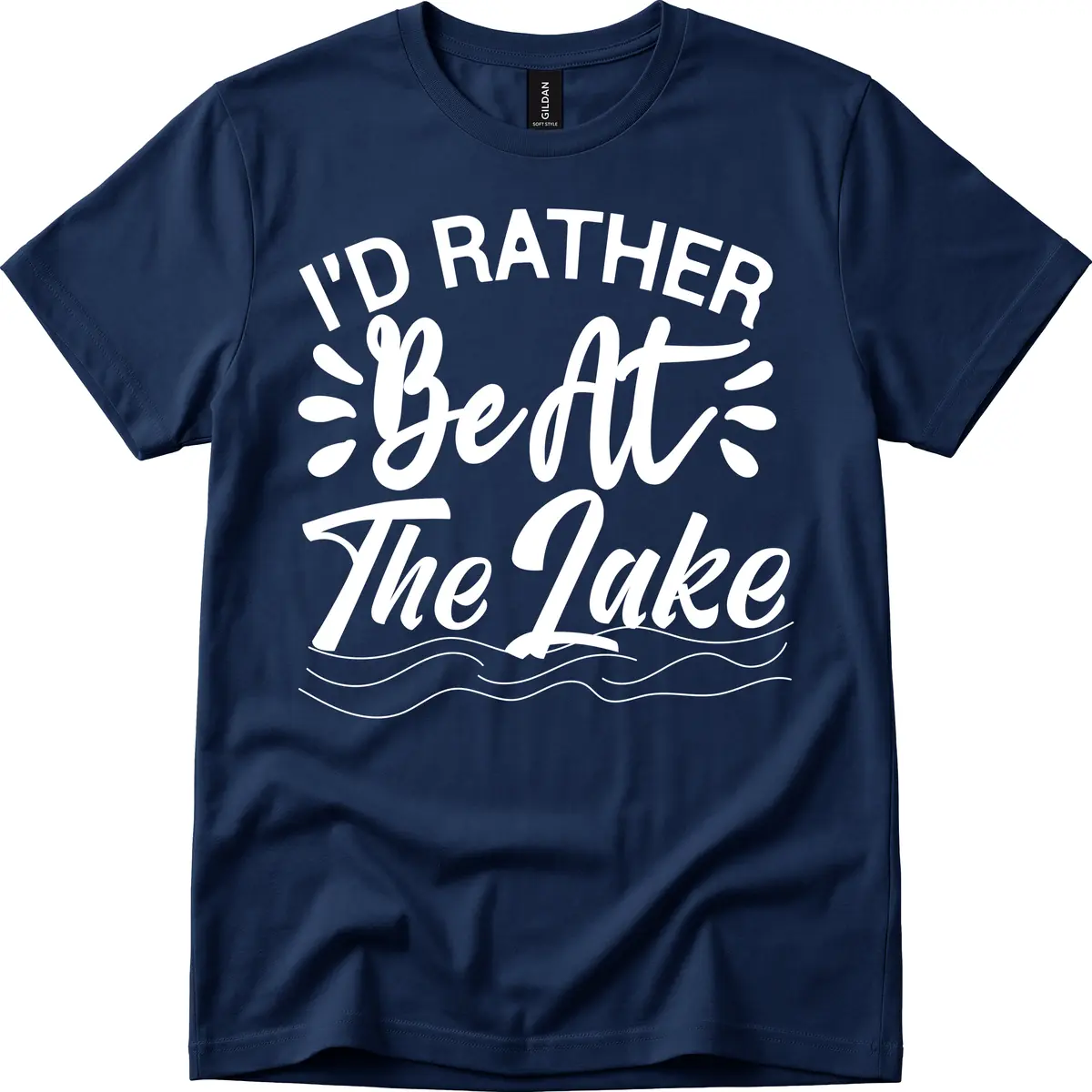 I'd Rather Be At The Lake Design T-Shirt in Navy