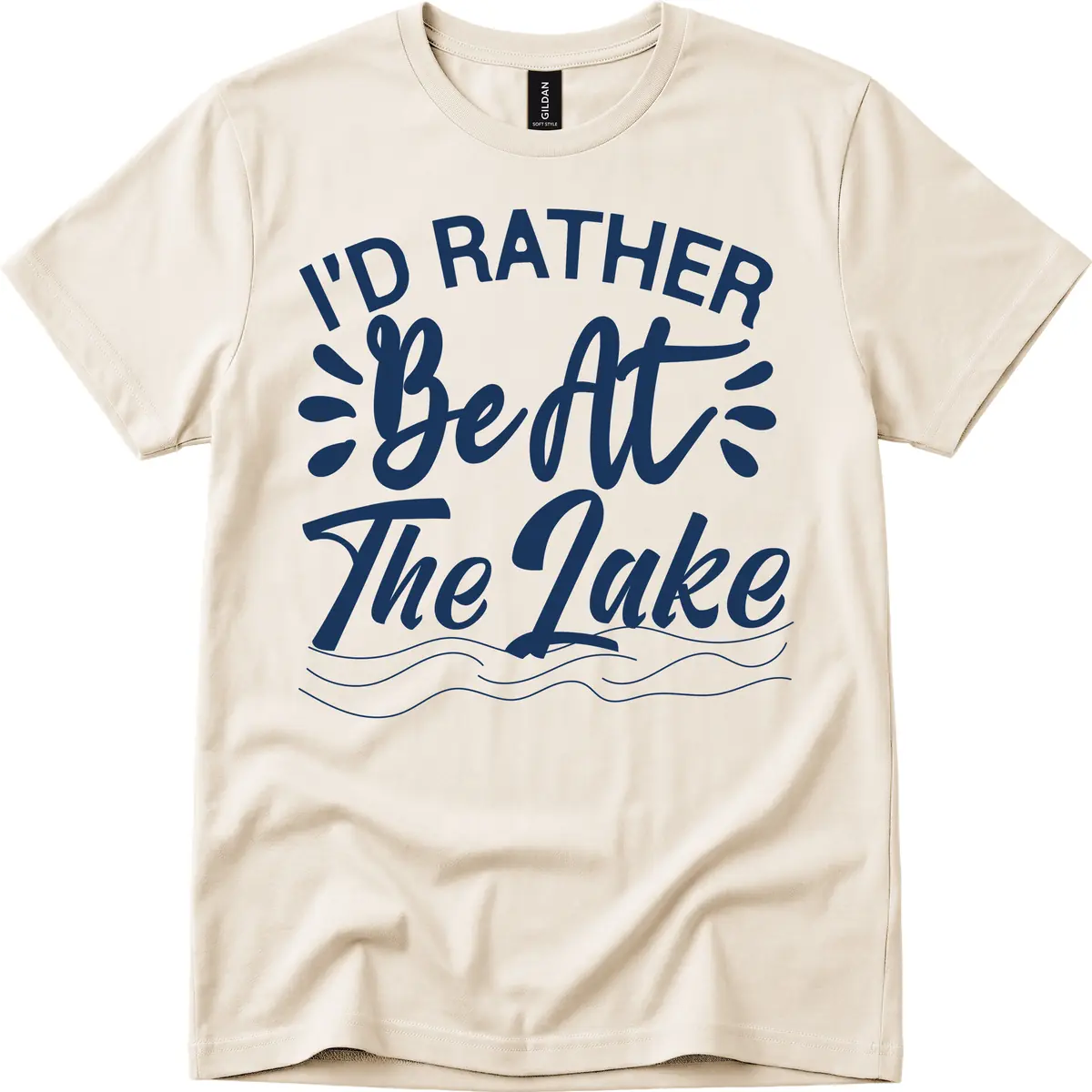 I'd Rather Be At The Lake Design T-Shirt in Natural