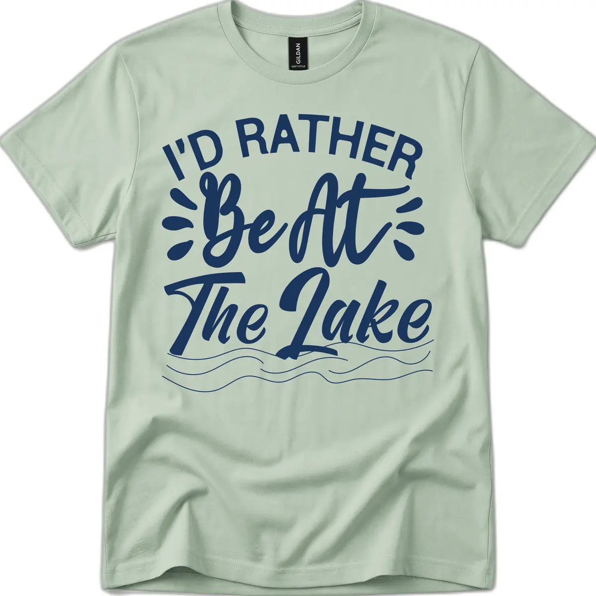 I'd Rather Be At The Lake Design T-Shirt in Sage