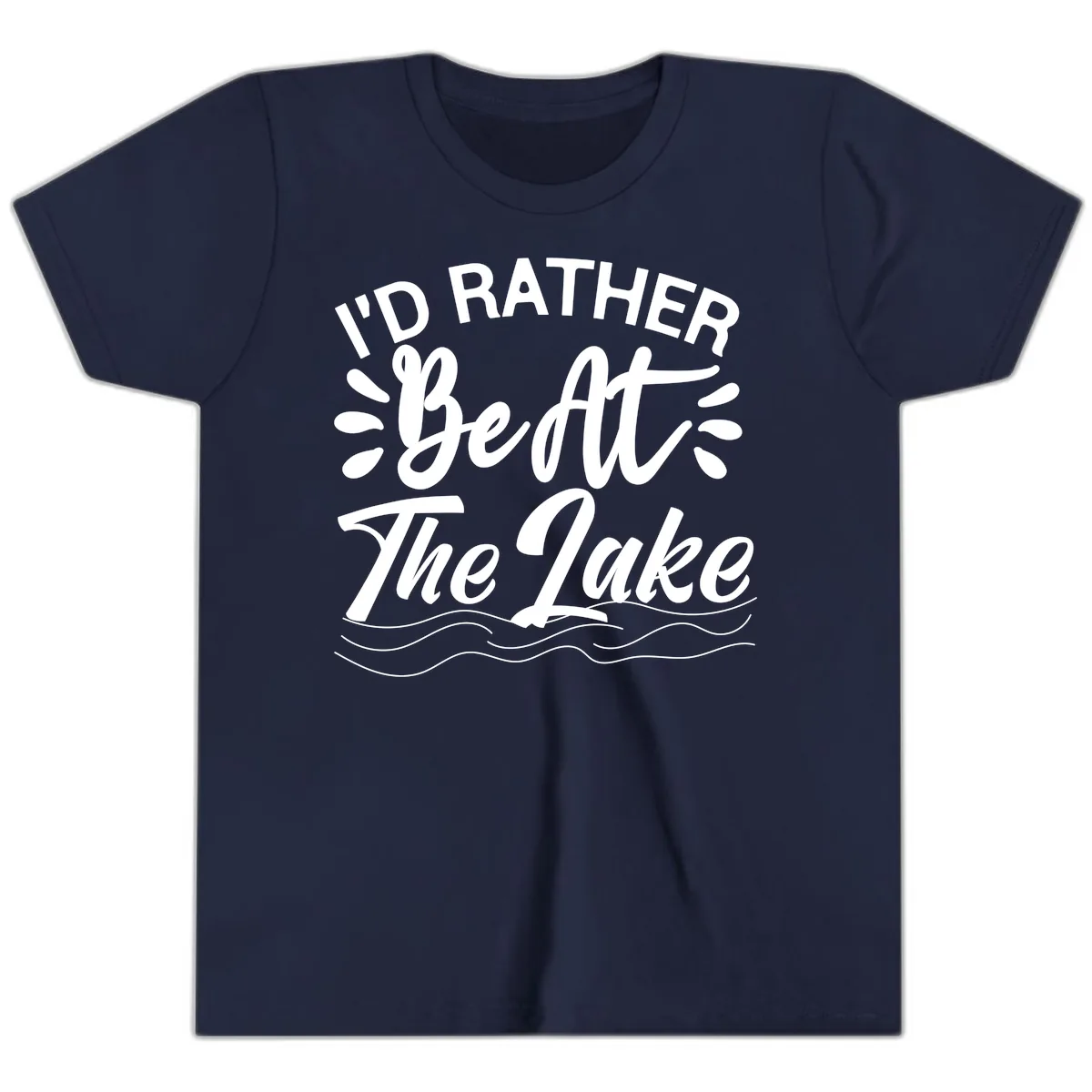 I'd Rather Be At The Lake Design Youth T-Shirt in Navy