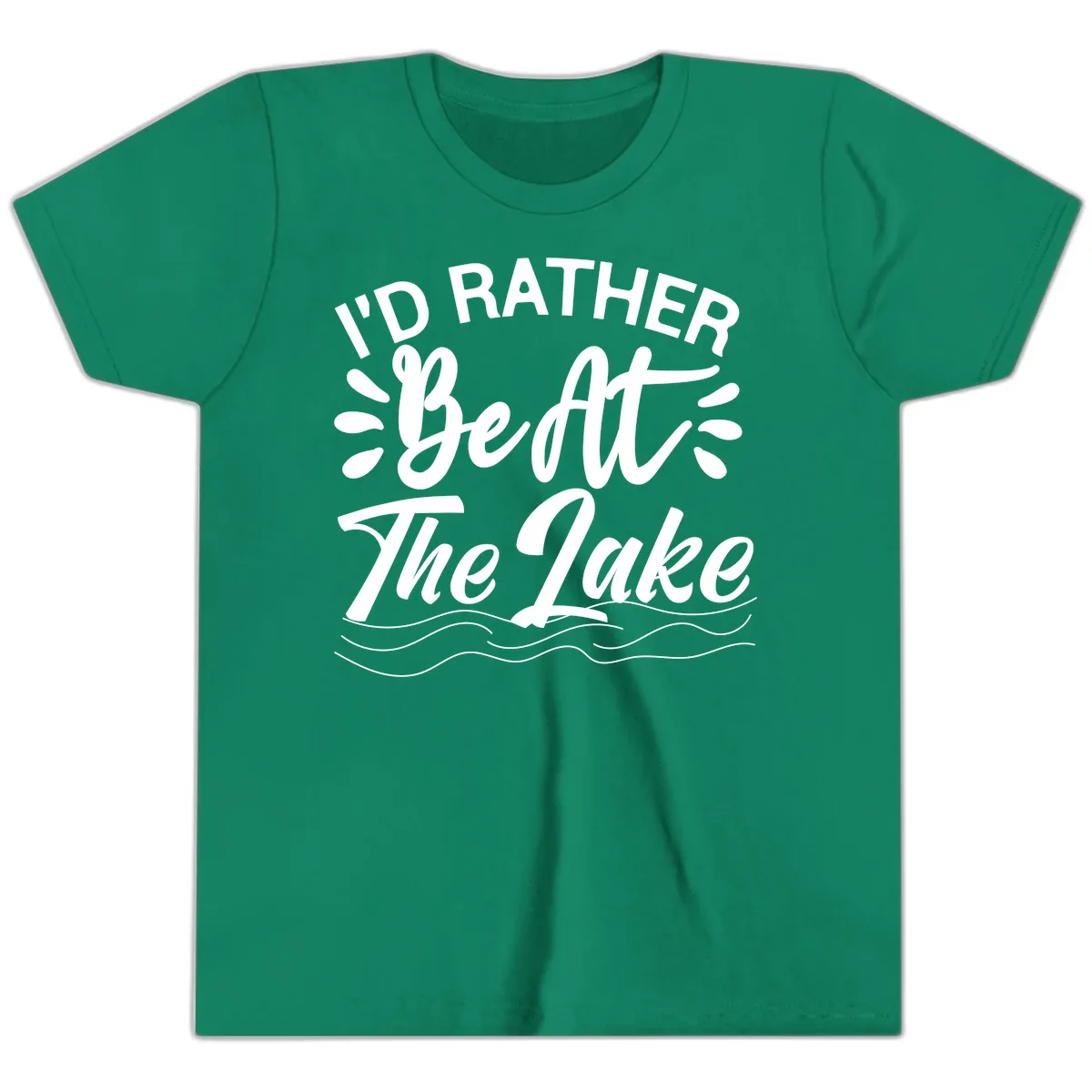 I'd Rather Be At The Lake Design Youth T-Shirt in Kelly