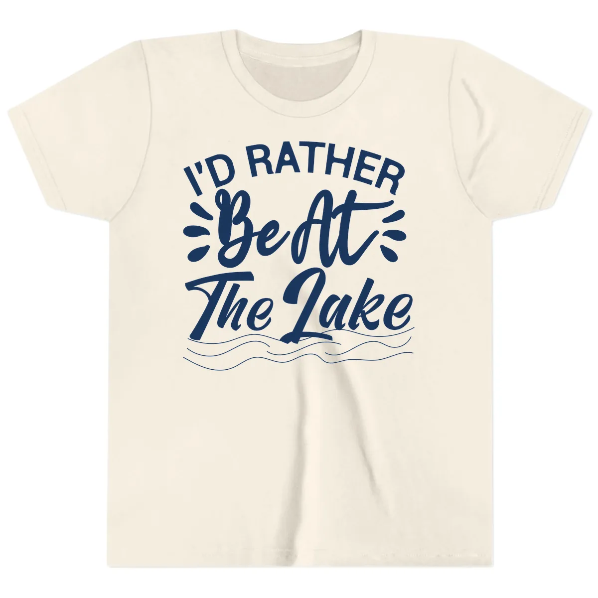 I'd Rather Be At The Lake Design Youth T-Shirt in Natural
