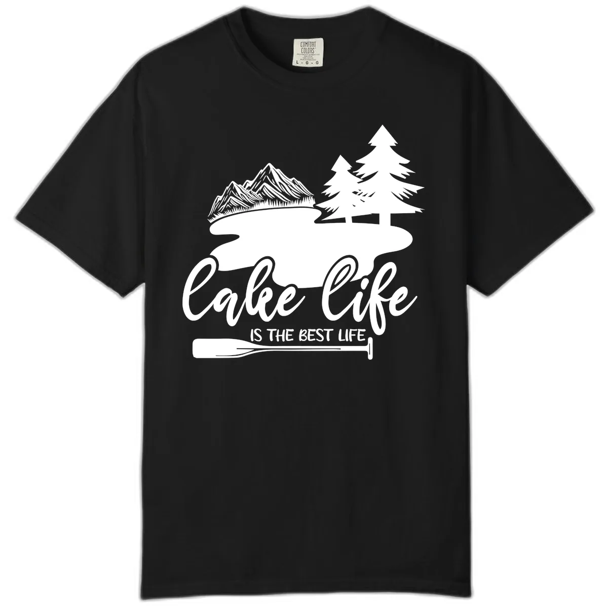 Lake Life Is The Best Life Design Comfort Color in Black