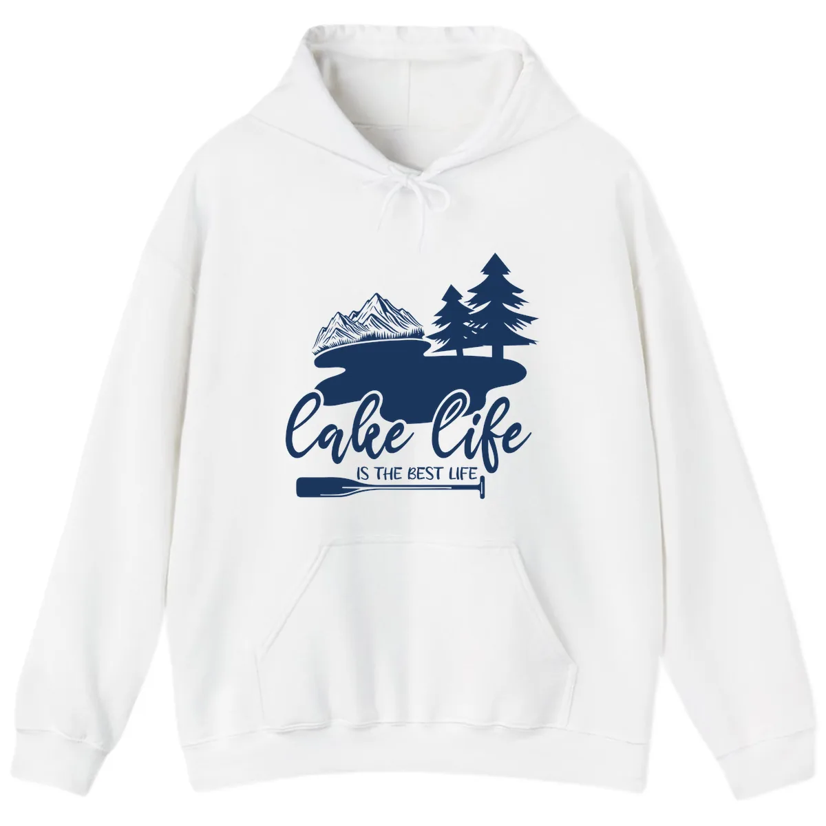 Lake Life Is The Best Life Design Hoodie in White