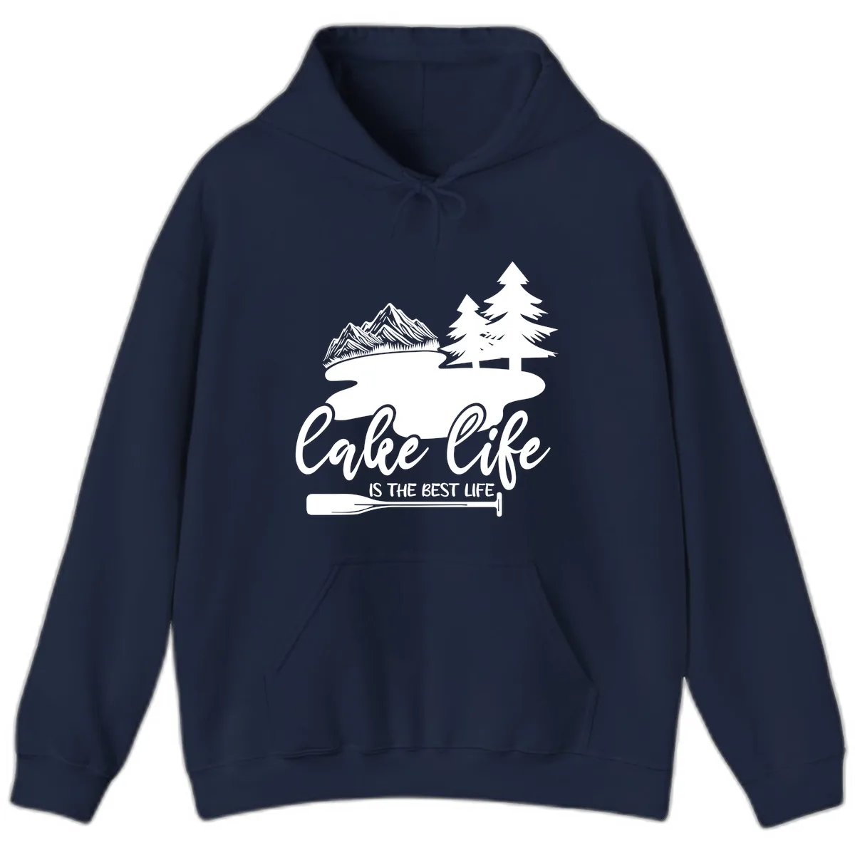 Lake Life Is The Best Life Design Hoodie in Navy