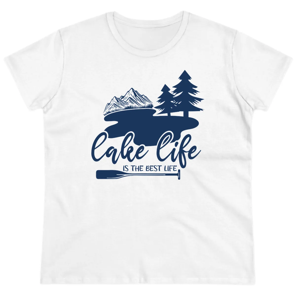 Lake Life Is The Best Life Design Ladies Tee in White