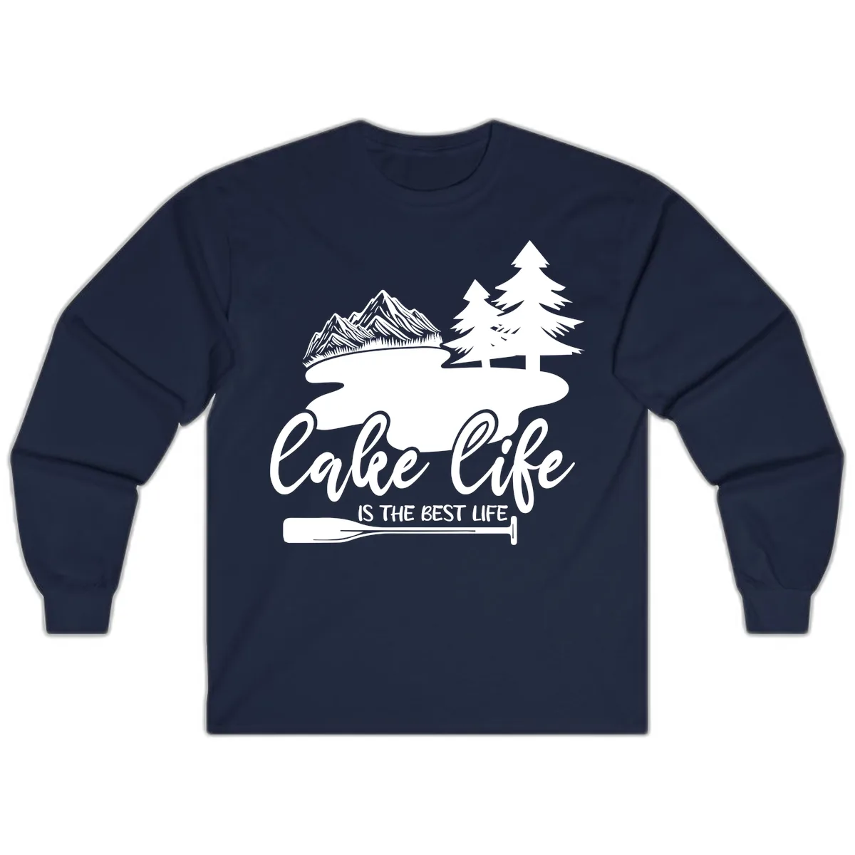 Lake Life Is The Best Life Design Long Sleeve in Navy