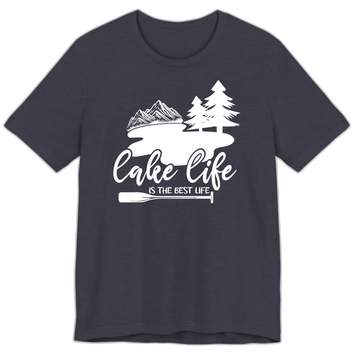 Lake Life Is The Best Life Design Premium T-Shirt in Heather Midnight Navy
