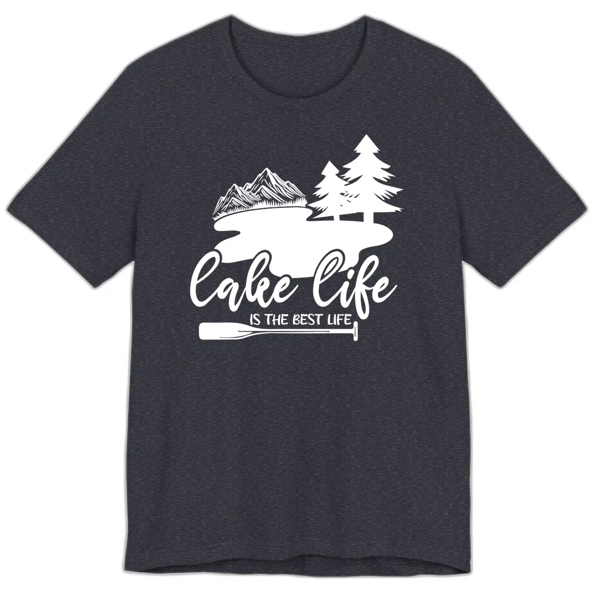 Lake Life Is The Best Life Design Premium T-Shirt in Heather Navy