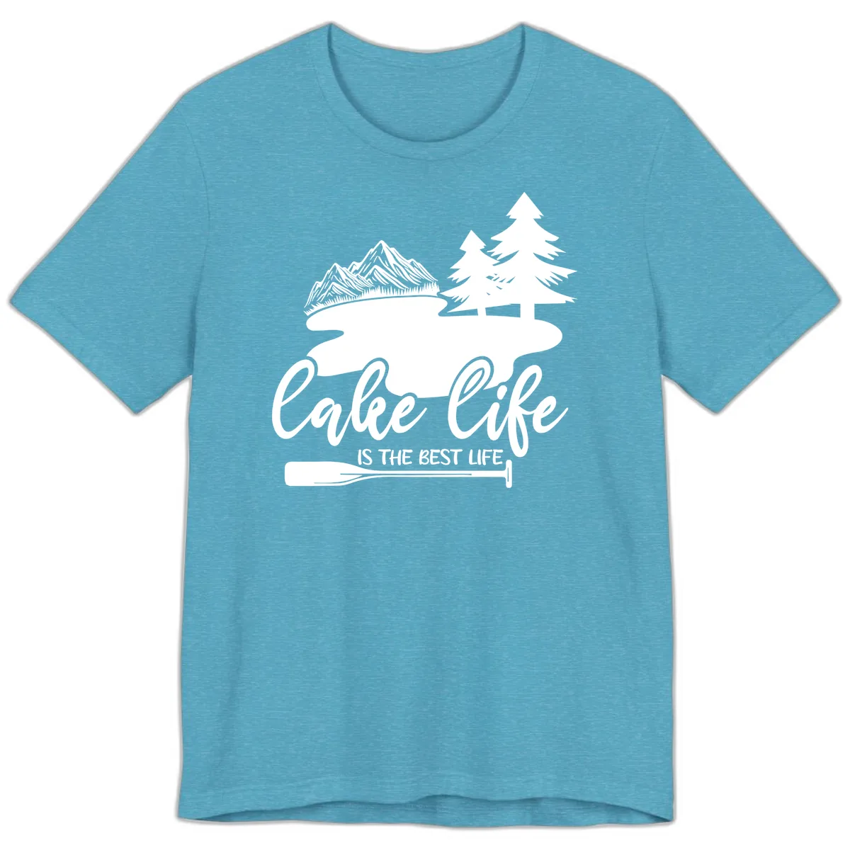 Lake Life Is The Best Life Design Premium T-Shirt in Heather Aqua