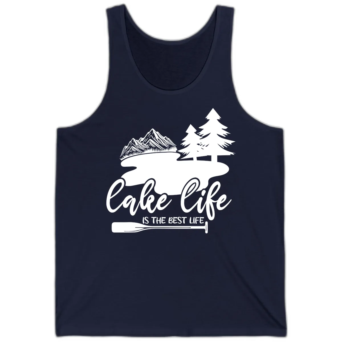 Lake Life Is The Best Life Design Tank in Navy