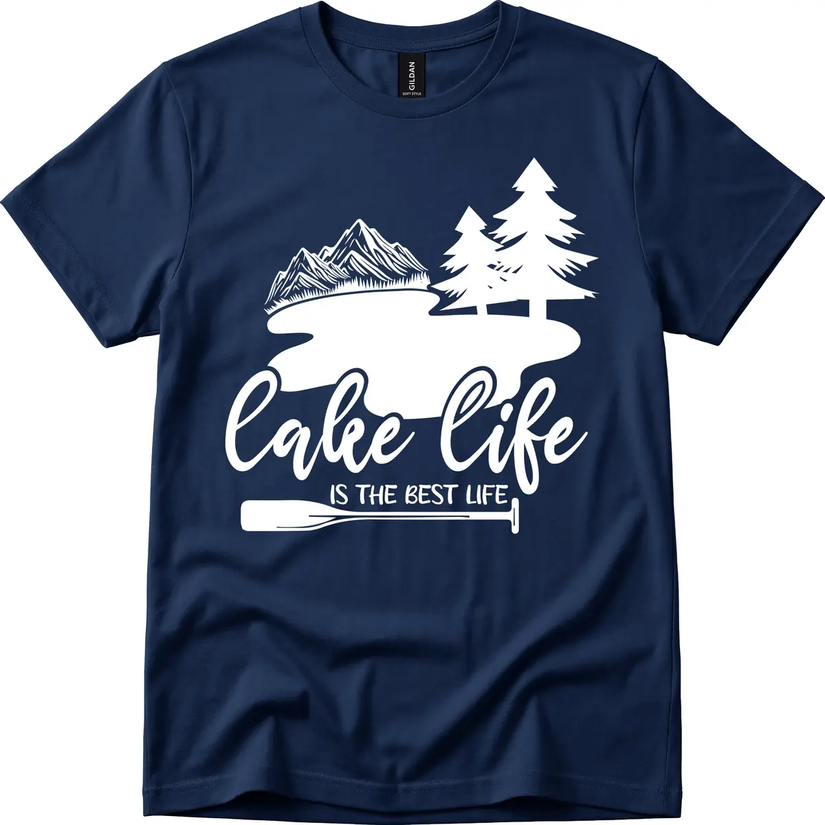 Lake Life Is The Best Life Design T-Shirt in Navy