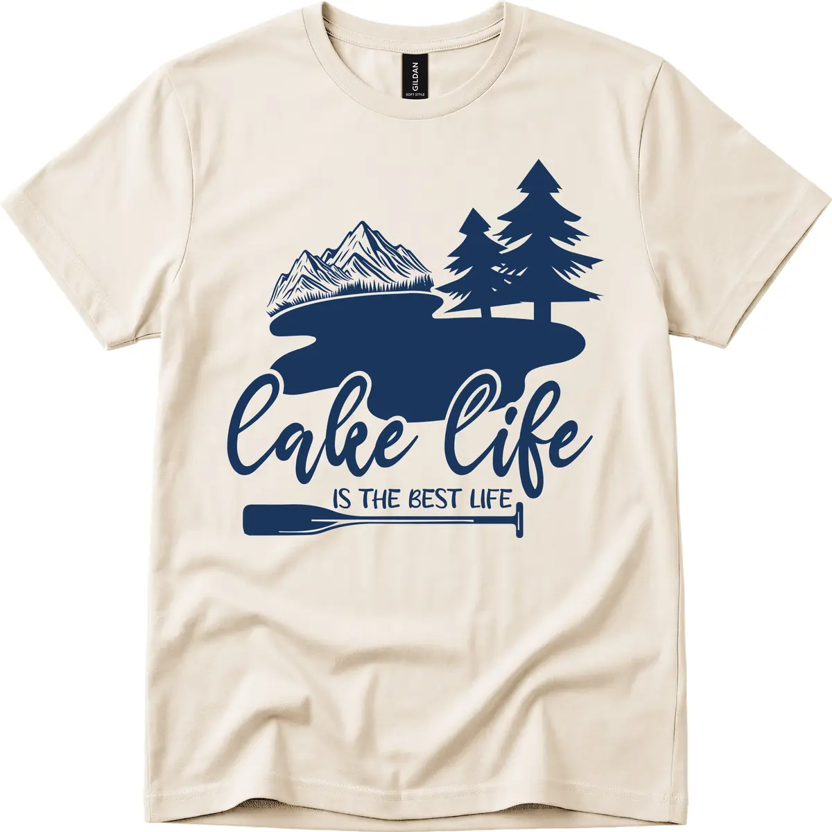 Lake Life Is The Best Life Design T-Shirt in Natural