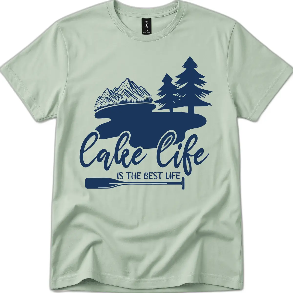 Lake Life Is The Best Life Design T-Shirt in Sage