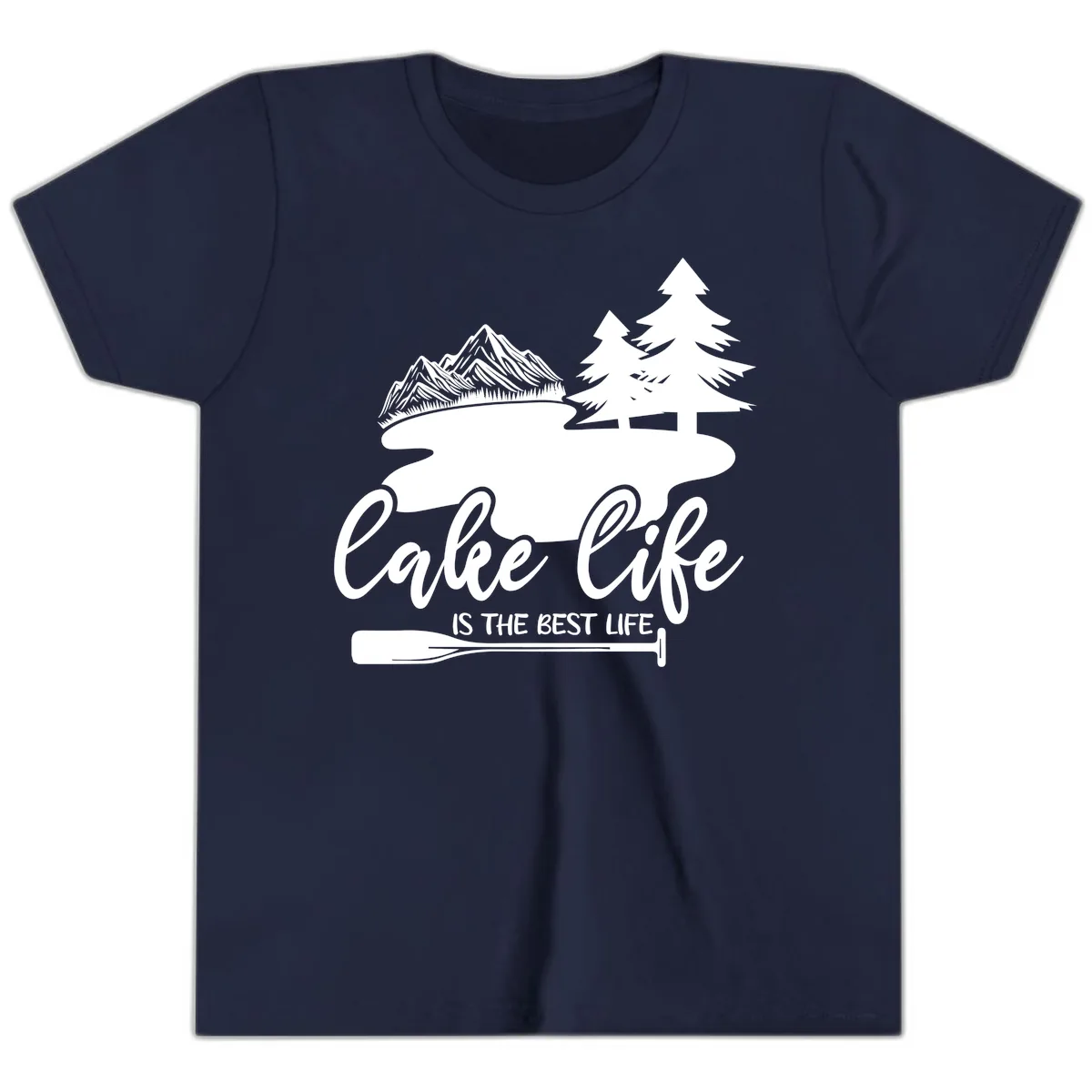 Lake Life Is The Best Life Design Youth T-Shirt in Navy