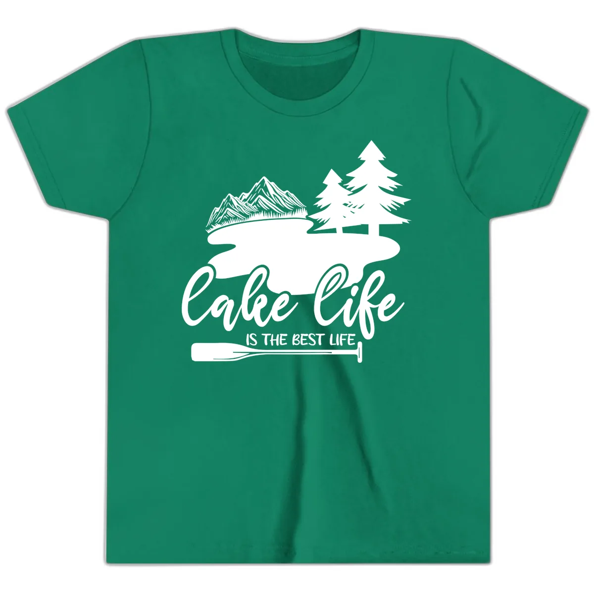 Lake Life Is The Best Life Design Youth T-Shirt in Kelly