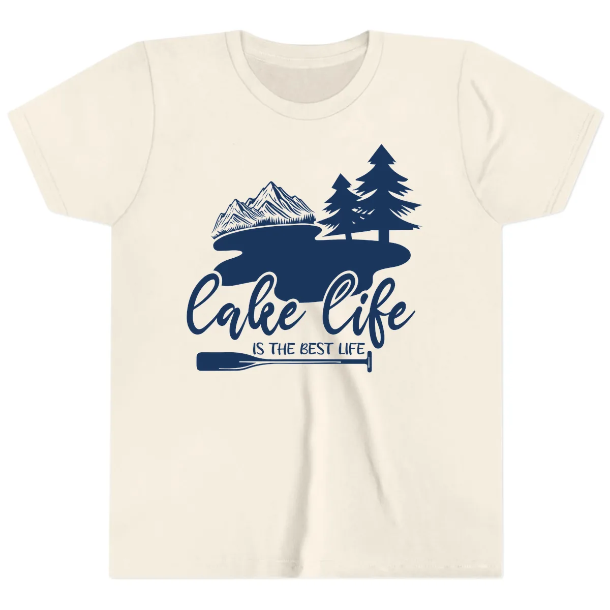 Lake Life Is The Best Life Design Youth T-Shirt in Natural