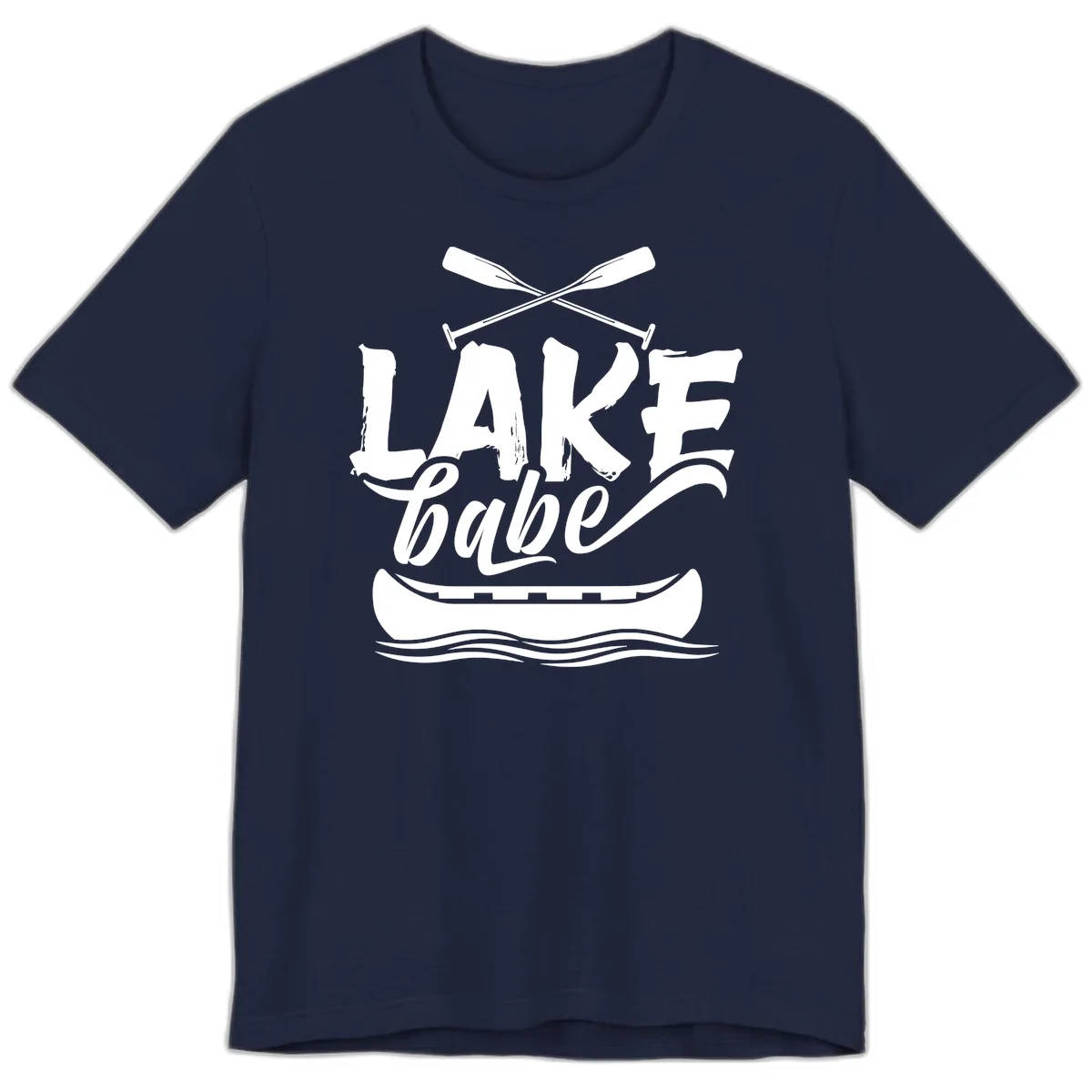 Lake Babe Canoe Design Premium T-Shirt in Navy