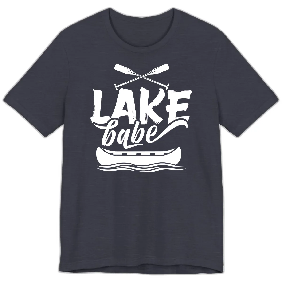 Lake Babe Canoe Design Premium T-Shirt in Heather Midnight Navy