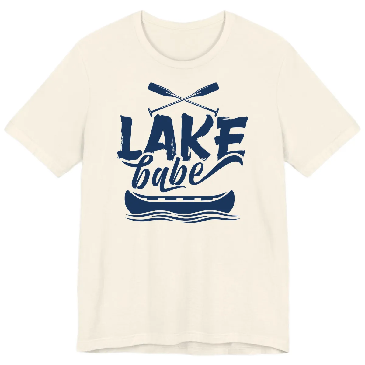Lake Babe Canoe Design Premium T-Shirt in Natural