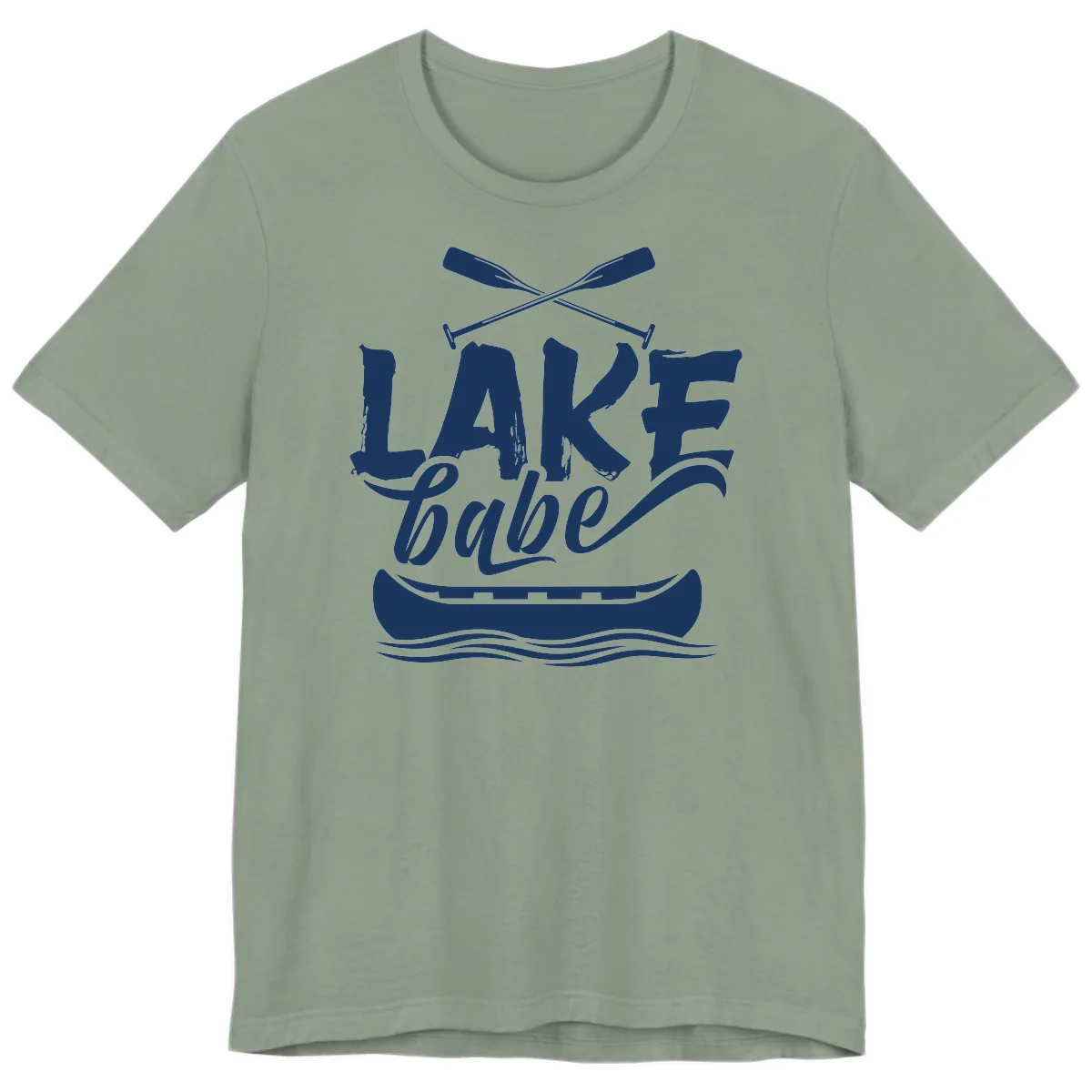 Lake Babe Canoe Design Premium T-Shirt in Sage