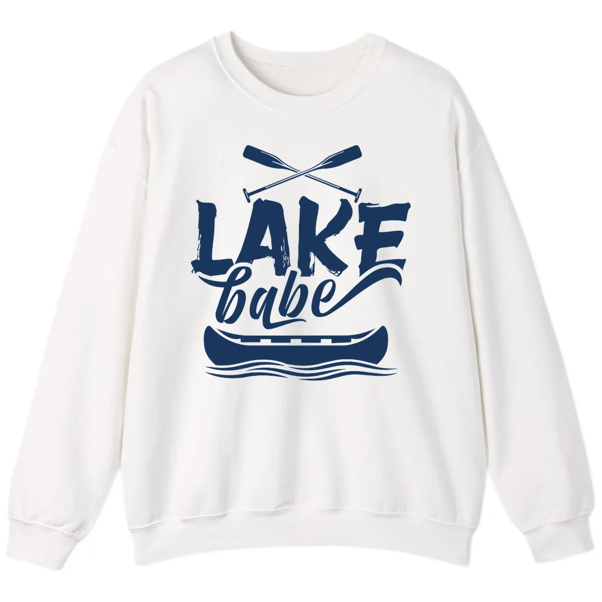 Lake Babe Canoe Design Sweatshirt in White
