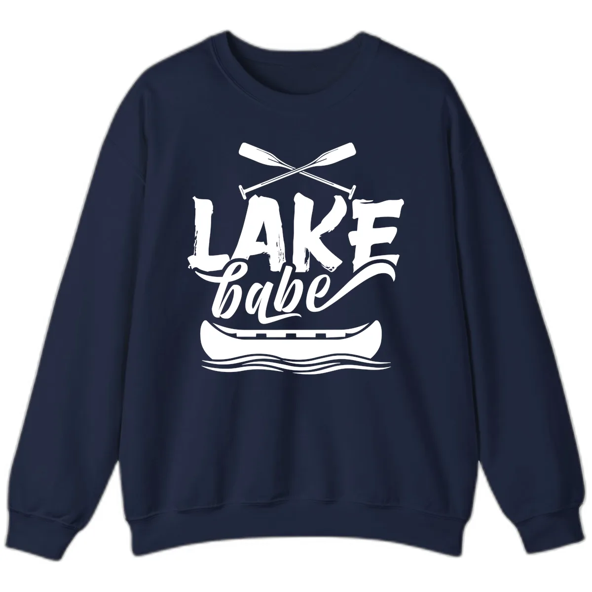 Lake Babe Canoe Design Sweatshirt in Navy
