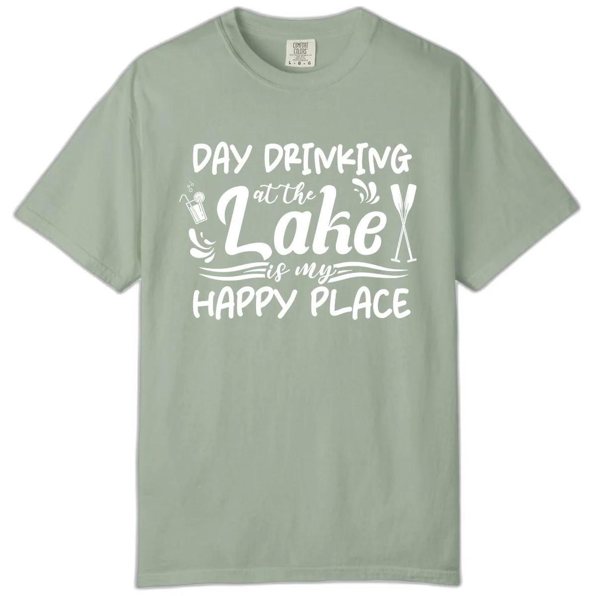Day Drinking At The Lake Happy Place Comfort Color in Bay