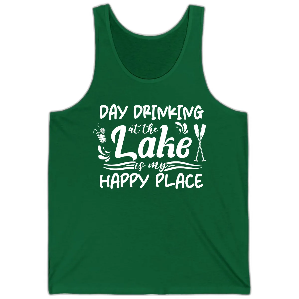 Day Drinking At The Lake Happy Place Tank in Kelly