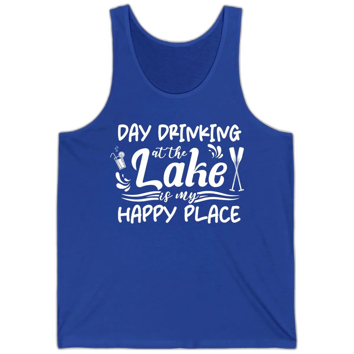 Day Drinking At The Lake Happy Place Tank in True Royal