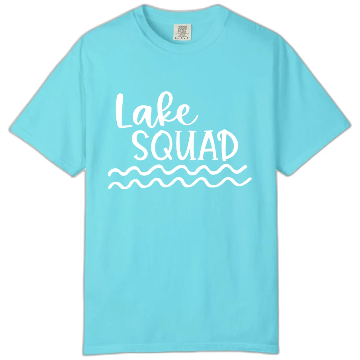 Lake Squad Wavy Design Comfort Color in Lagoon Blue