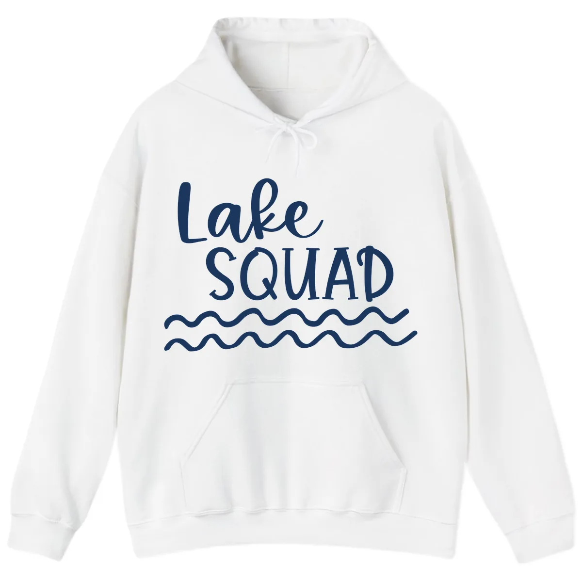 Lake Squad Wavy Design Hoodie in White