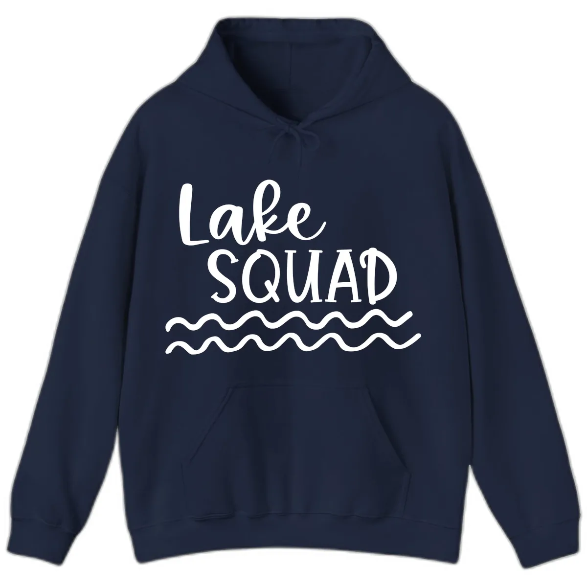Lake Squad Wavy Design Hoodie in Navy