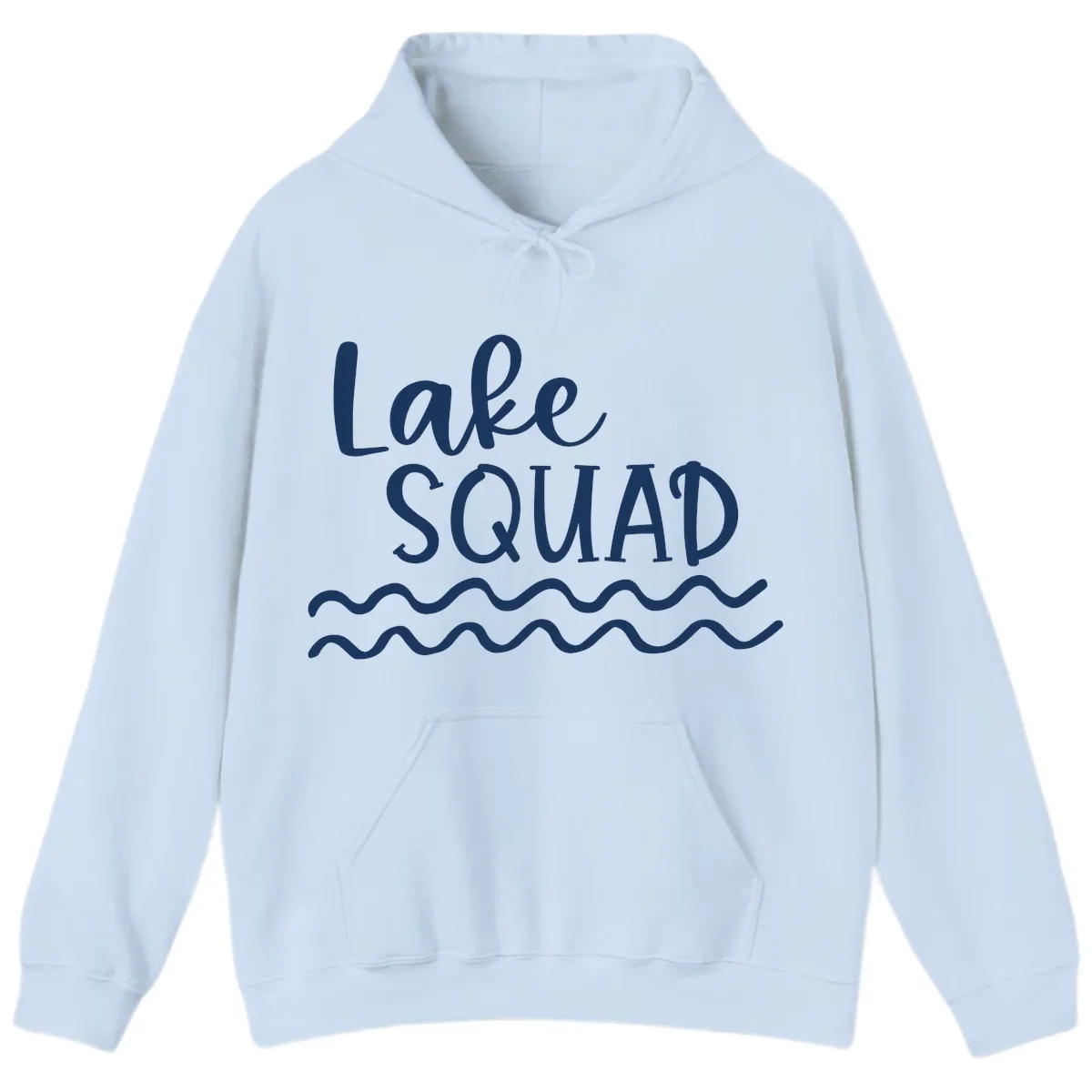 Lake Squad Wavy Design Hoodie in Light Blue