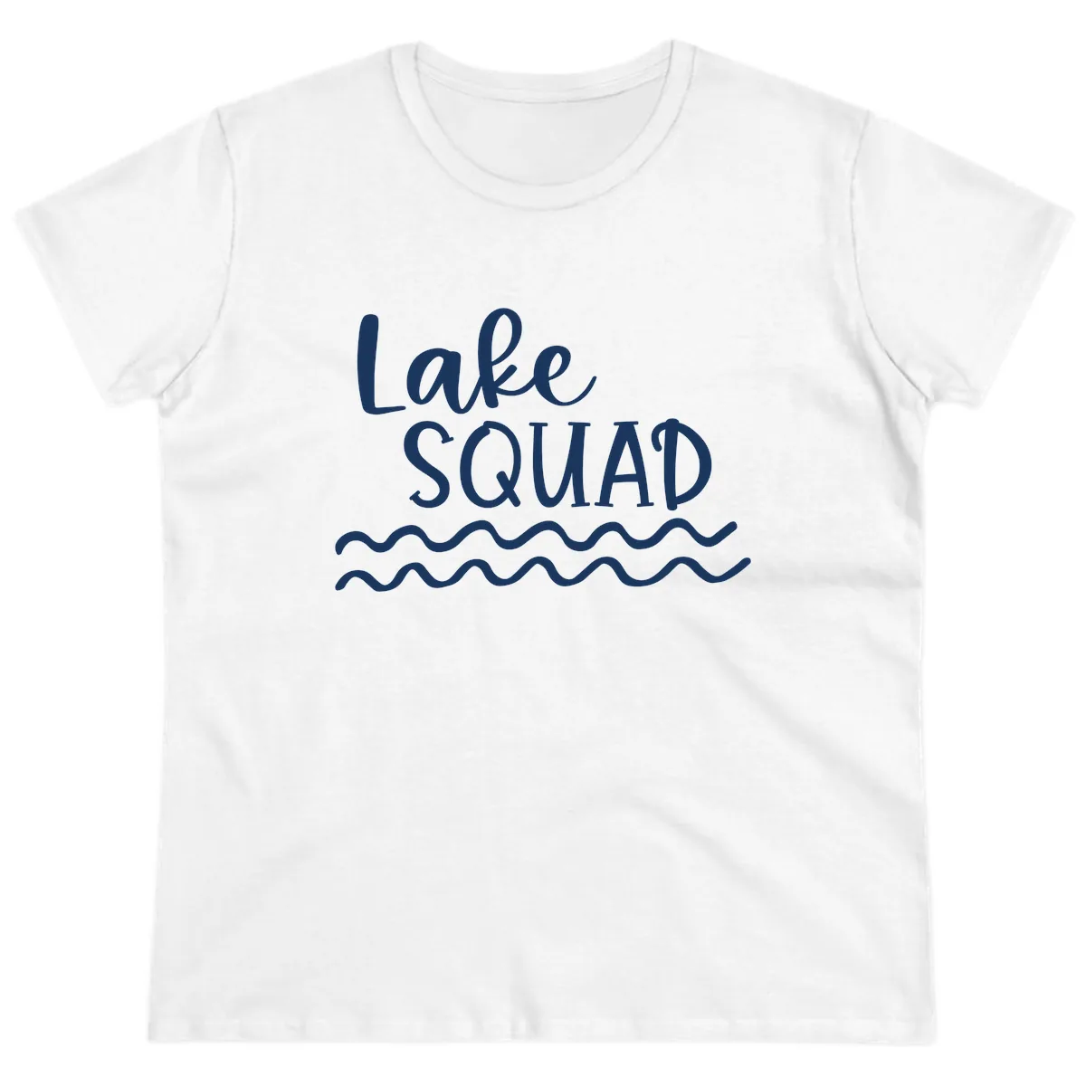 Lake Squad Wavy Design Ladies Tee in White