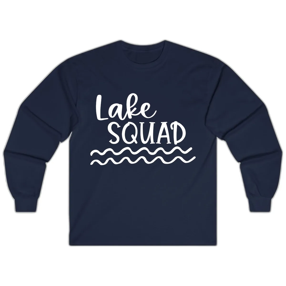 Lake Squad Wavy Design Long Sleeve in Navy