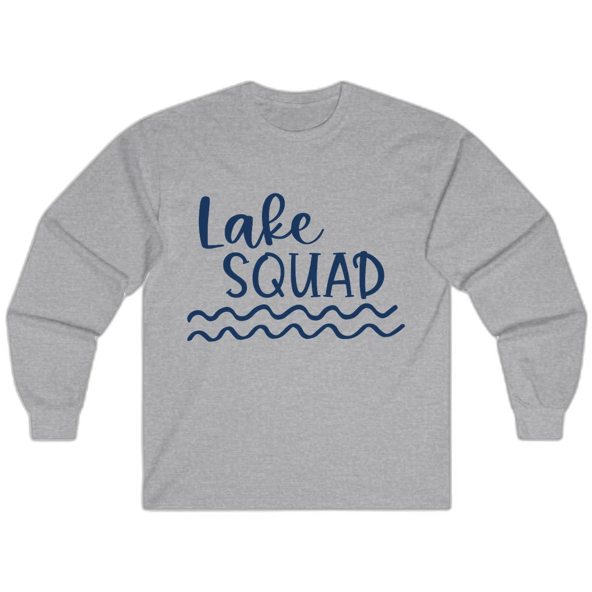 Lake Squad Wavy Design Long Sleeve in Sport Grey