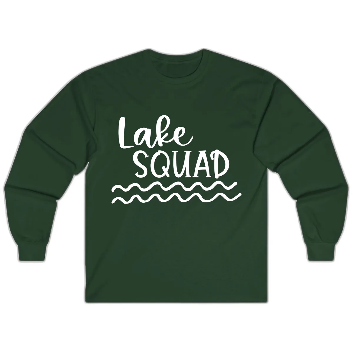 Lake Squad Wavy Design Long Sleeve in Forest Green