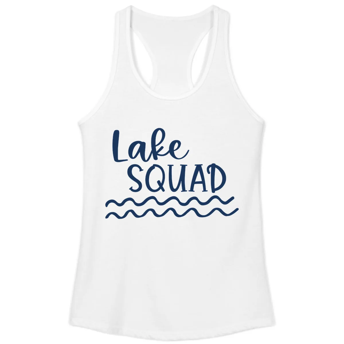 Lake Squad Wavy Design Ladies Tank in White